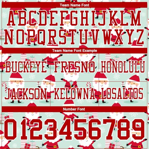 Custom American Football Style Training Uniform for Mens Womens Youth, Personalized Practice Sportswear with Christmas Theme, Print & Stitch Red Name Number Logos Sports Fan Soccer Team Jerseys