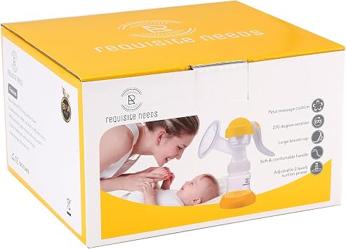 REQUISITE NEEDS Manual Breast Pump, Compact Design, Personal Fit Flex Shields, with Cleaning Brush