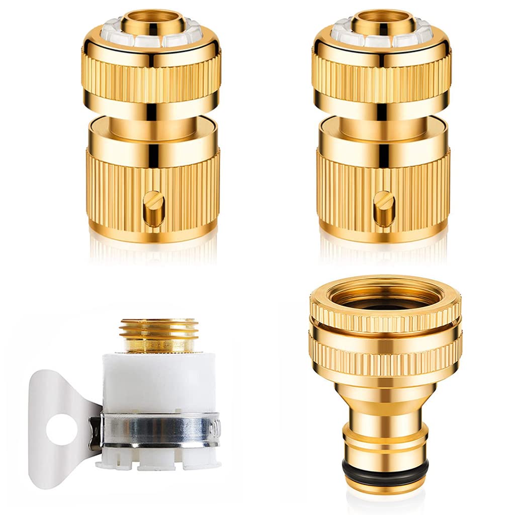 HASTHIP® 4Pcs Universal Tap Connector, Brass Pipe Connector for Tap