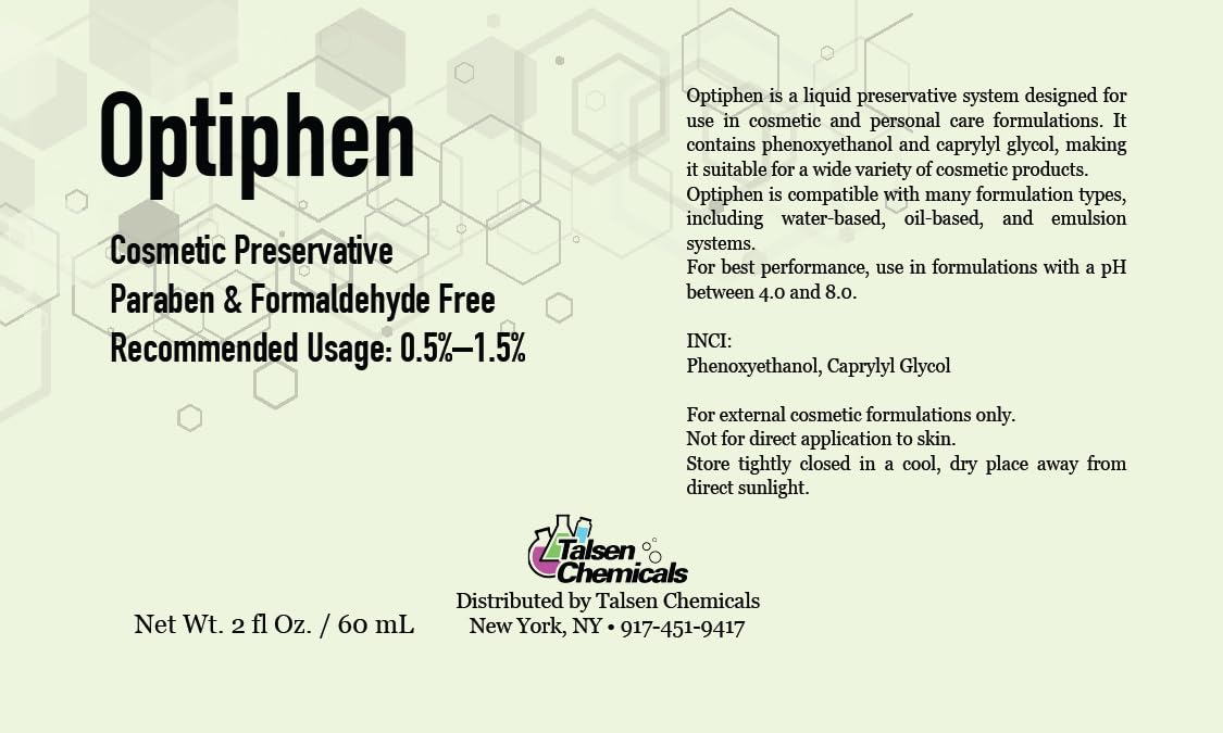Optiphen Preservative (2 Oz / 60 mL) Optiphen for Cosmetics Water Soluble Paraben Free Preservative for Lotion Making by Talsen Chemicals