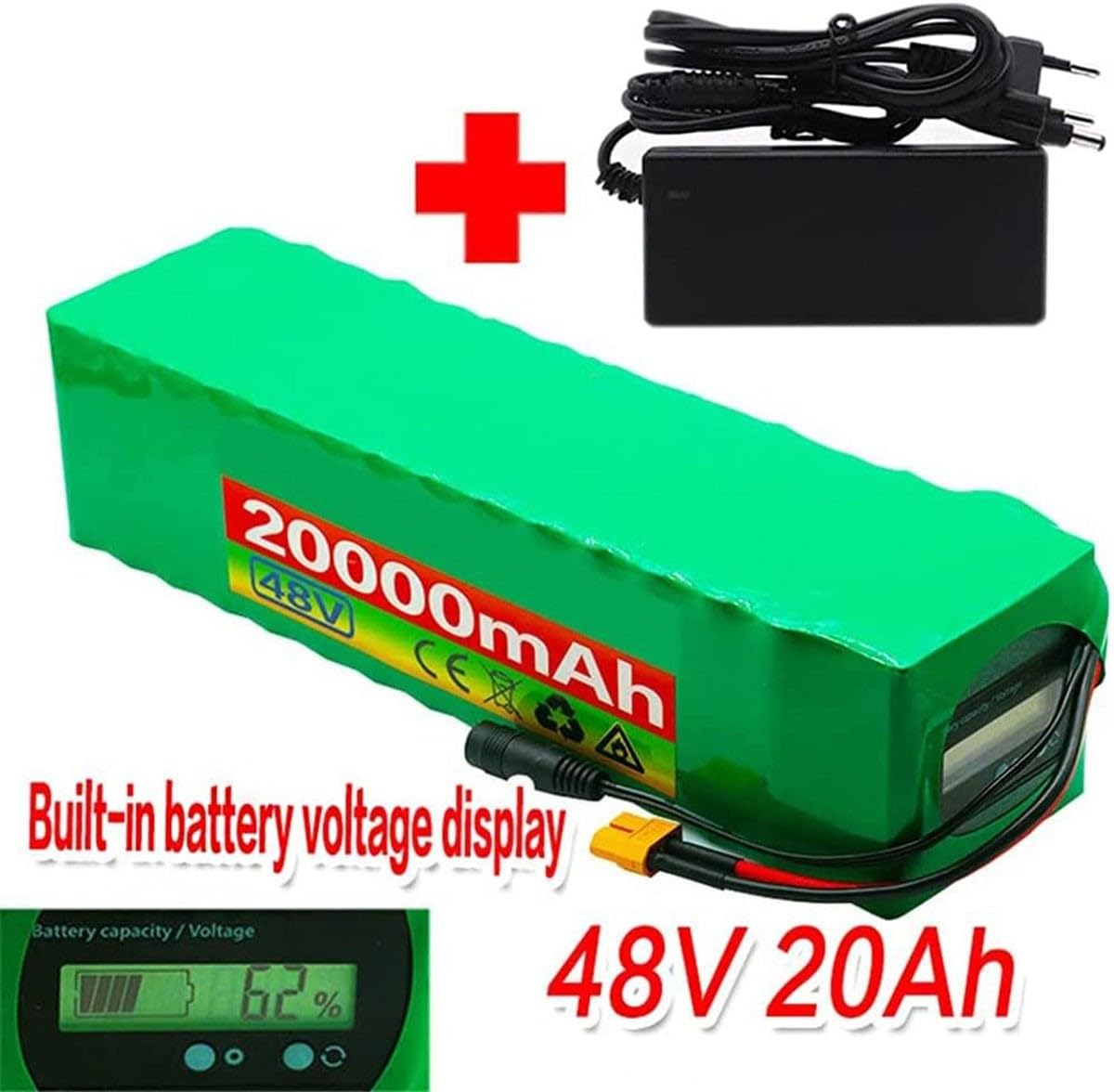 Batteria Da 48V 20Ah Per Monopattino Elettrico Configurazione 13S3P Batteria 48 Volt Con Caricabatterie Inclusa Per Motori Skateboard Da 200-1000W Batteria High Capacity