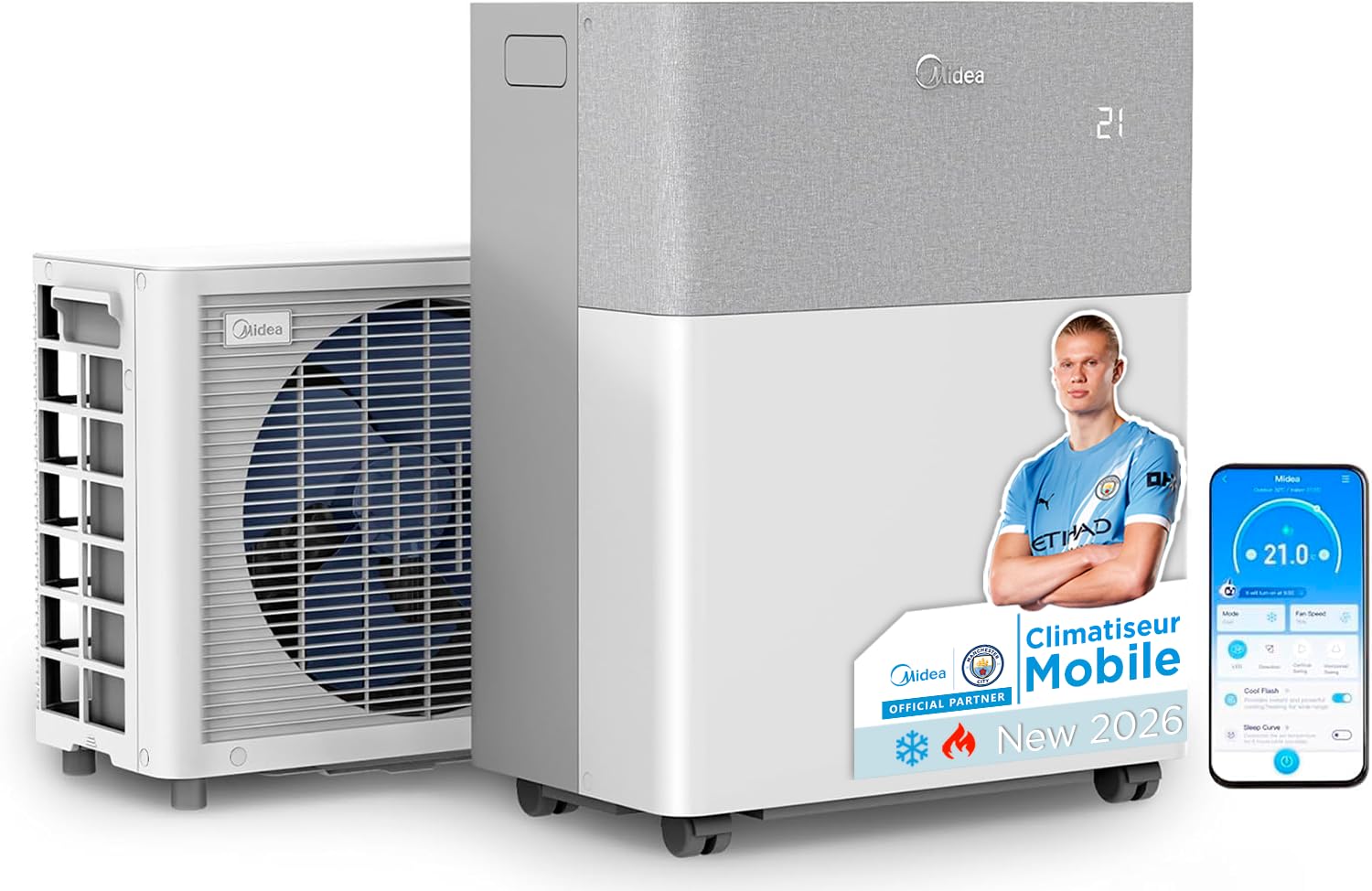 MIDEA Climatiseur Portable Climatiseur 12000 BTU 4-en-1