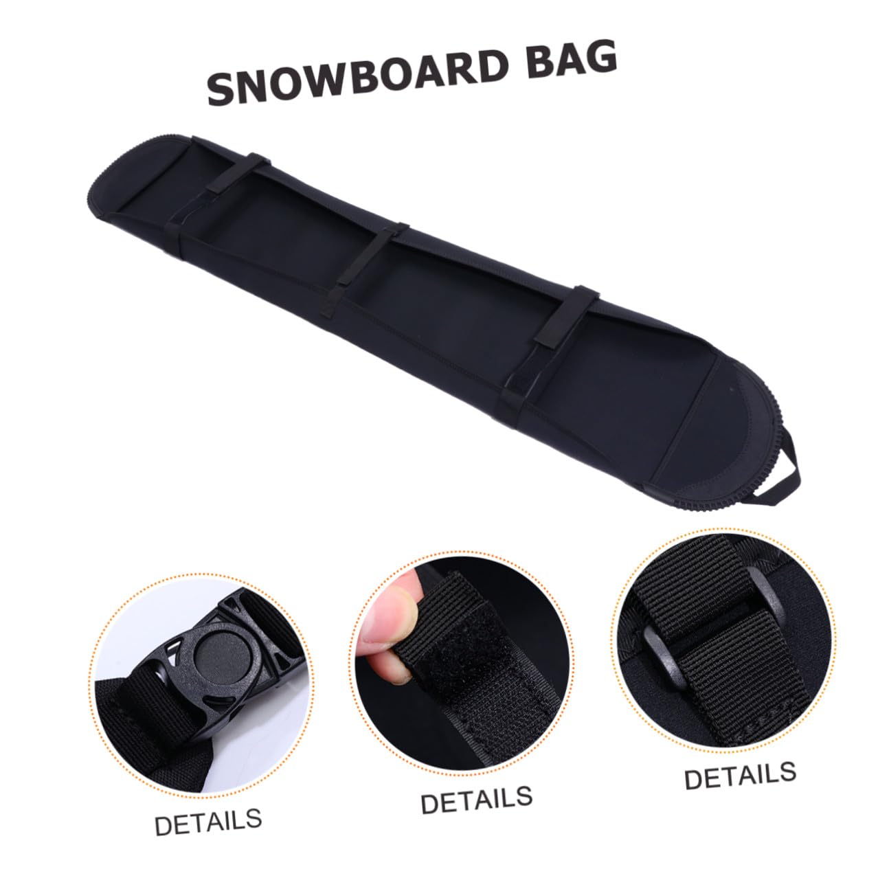 BESPORTBLE Housse de Snowboard Noire Résistante la Saleté, Rangement Pratique à Dos pour Équipement de Ski, Protection Robuste pour Transport en Voiture et Avion, Paquet de Snowboard