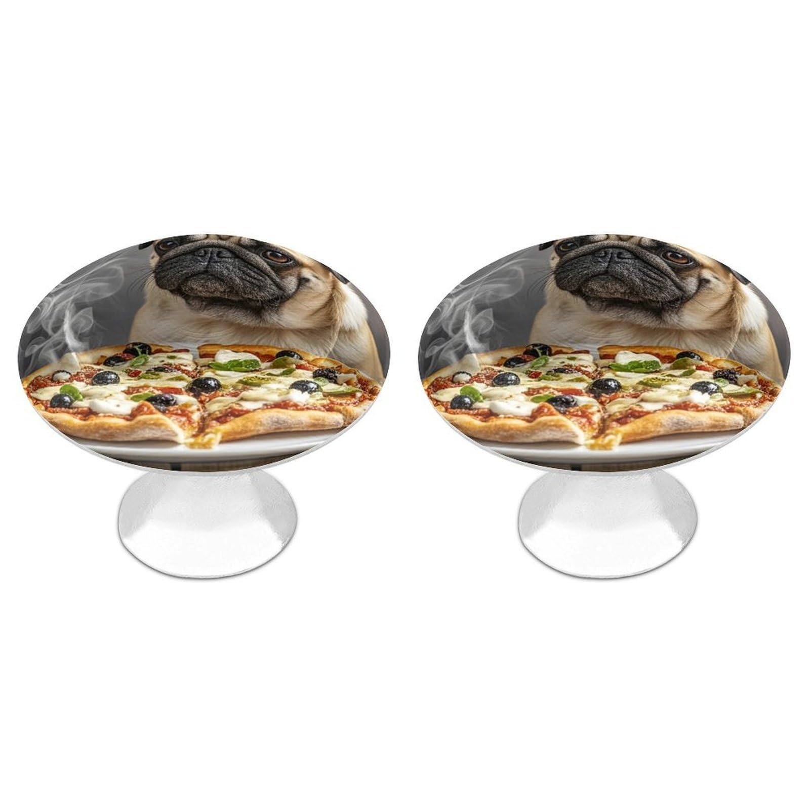 Vstadank Style Pug Pizza Cabinet Knob 2 Pack Round Drawer Pull Kitchen Cabinet Hardware Stainless Steel Dresser Drawer Knob Simple Cabinet Pull For Dresser Closet Door Knobs Cupboard