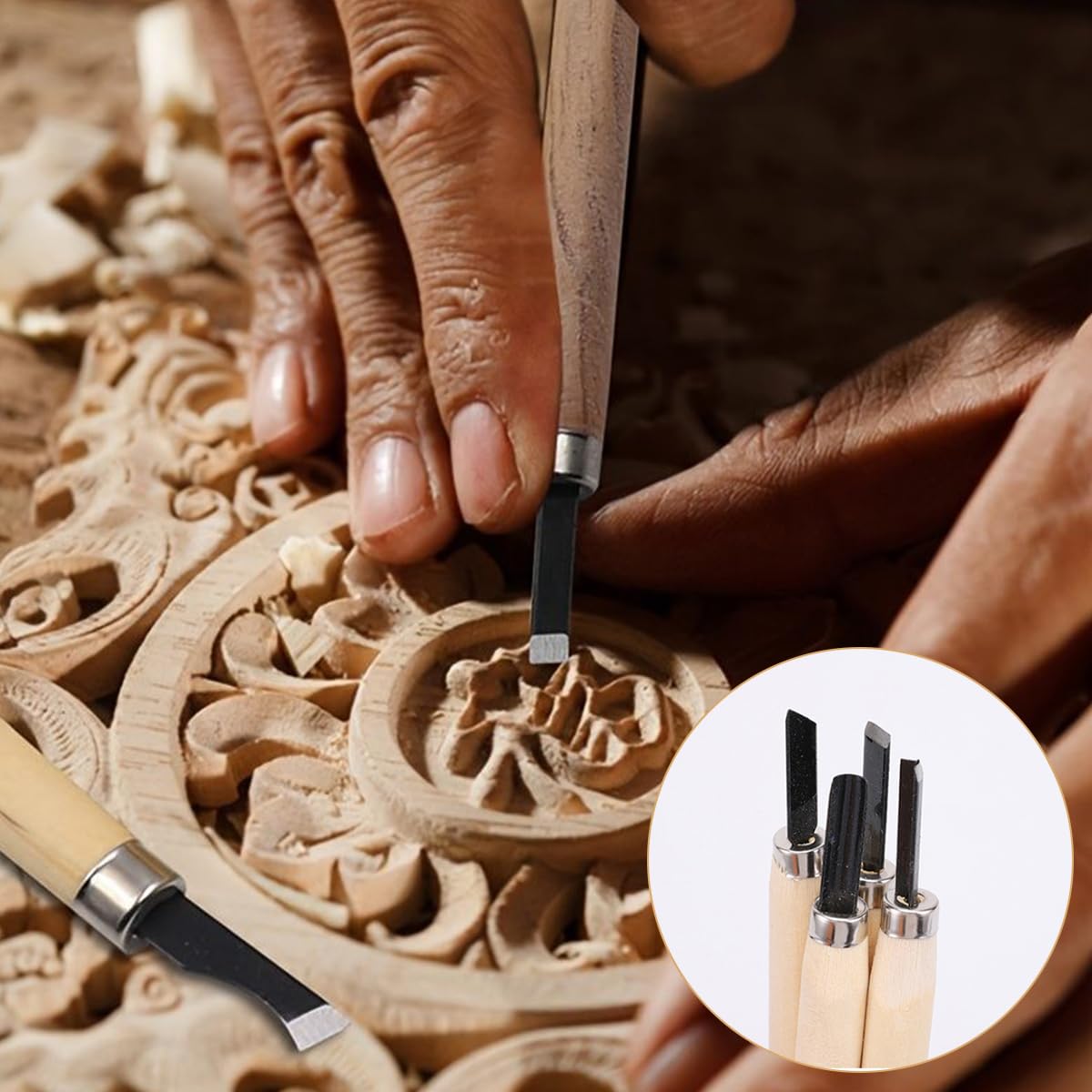 12PCS Kit Strumenti Per Intaglio Del Legno,Coltello Manico Intaglio Sculture,Coltello Scultura In Acciaio,Professionali Coltellos Intaglios Carpentieri,Sgorbie Per Legno,Scalpelli Per Intaglios,Kiuiom