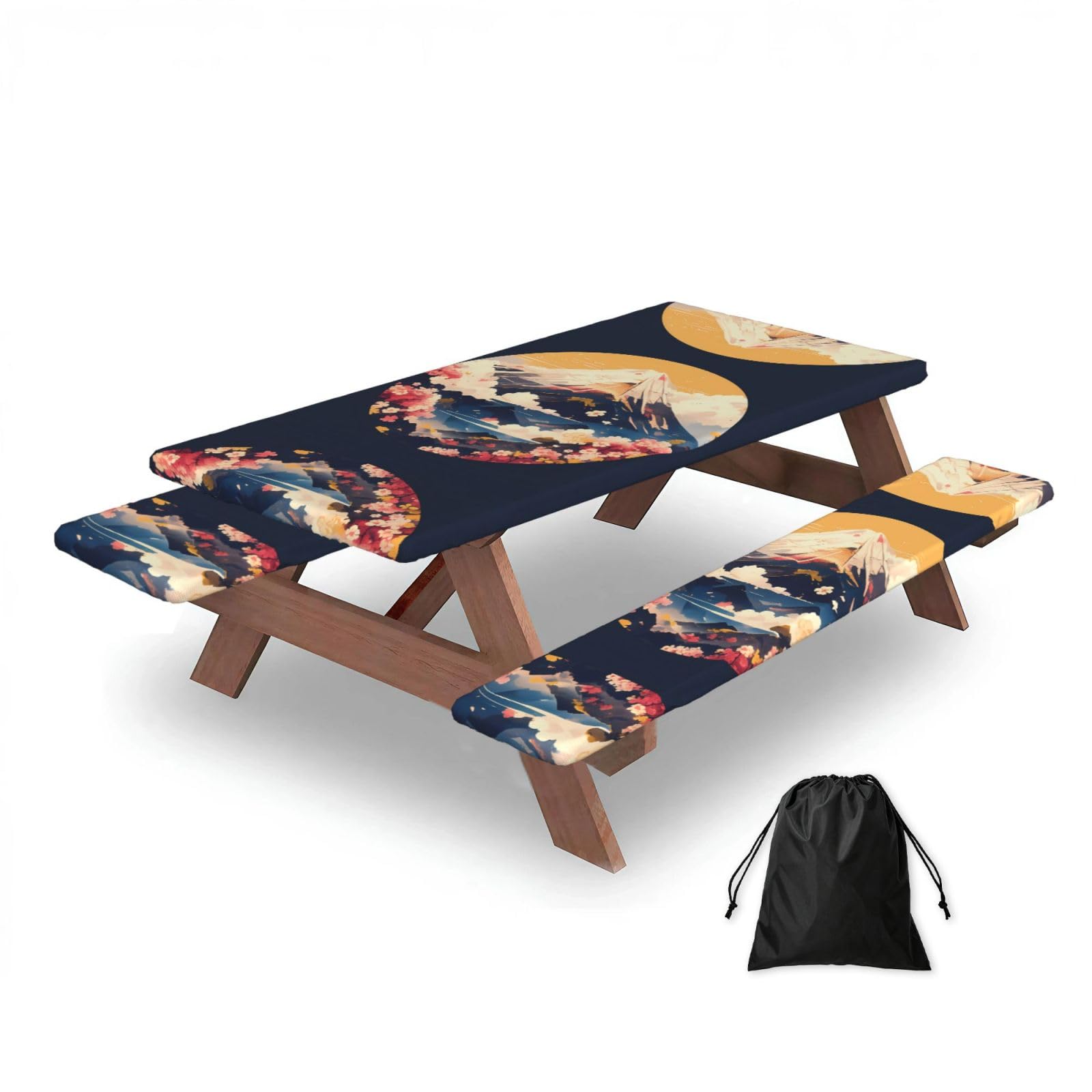 Snow on the mountain Rectangular water-repellent picnic tablecloths, outdoor camping, picnic, BBQ