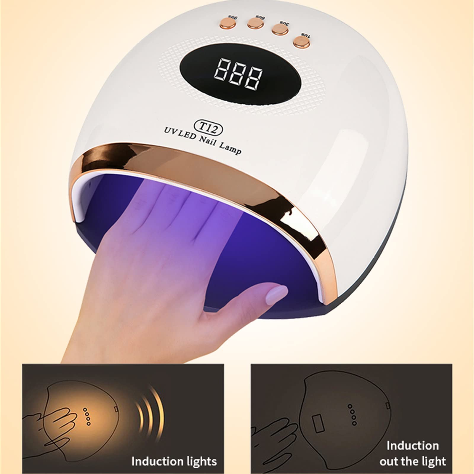 ZYC Lampada ad Asciugatura per Unghie da 158W Lampada UV Lampada UV per Unghie Lampada per Unghie Adatta per la polishing Manicure Gel