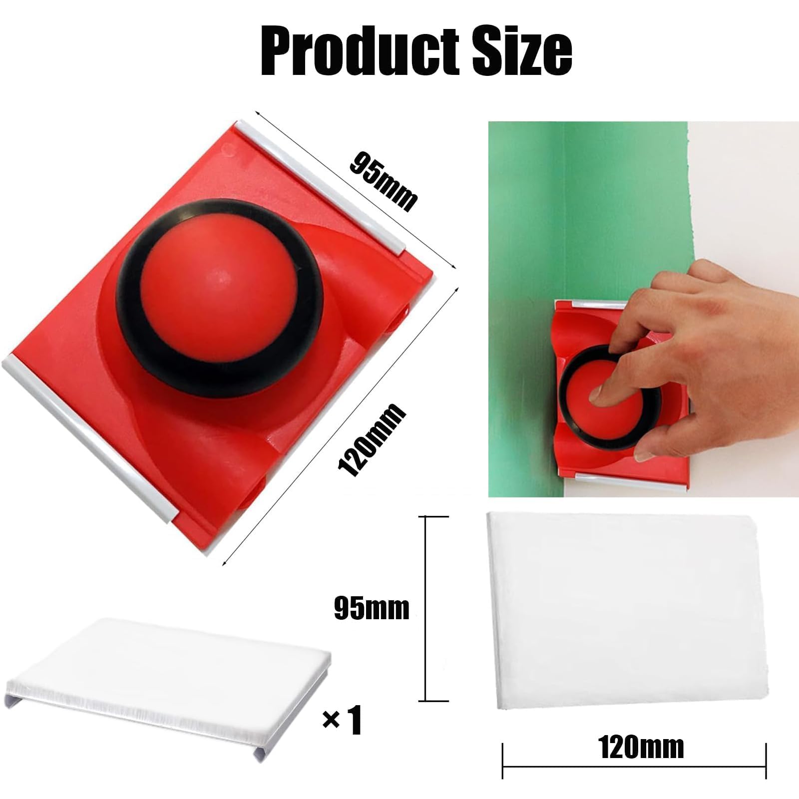 Lot de 3 outils de coupe pour peinture avec 1 tampon de rechange, pour coins et bords de murs et plafonds (12 x 9,5 x 4,5 cm)