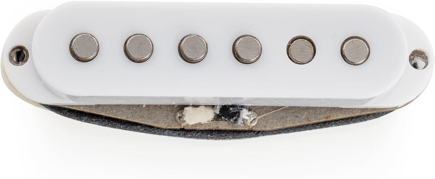 Musiclily Pro ST-60S Staggered Alnico 5 Single Coil Neck Pickup for Strat Style Electric Guitar, White