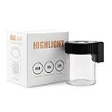 Magnifying Viewing Jar with LED Light, Airtight Transparent Glass Storage Jars, Rechargeable LED Lit Lid Container (Black)