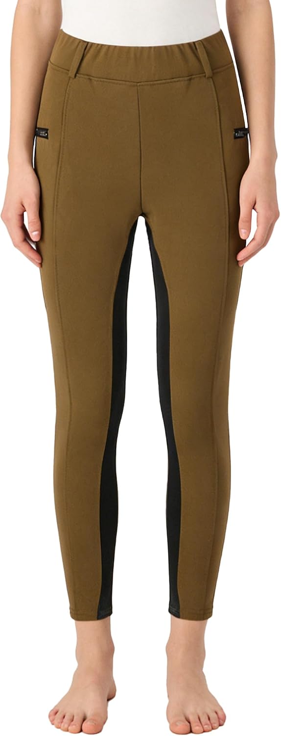 FEESHOW Horse Riding Pants for Women Horseback Schooling Tights Activewear Full Seat Equestrian Breeches