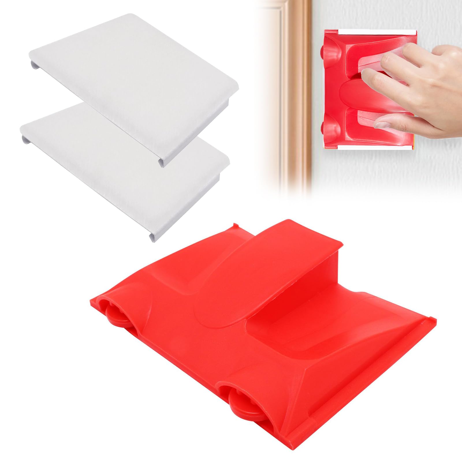 Paint Edger Tool - Wall Edge Painting Tool with 2 Replacement Pads, Professional Trim Paint Pad Applicator for Ceilings, Corners, Windows & Skirting, Home Wall Paint Edging Brush Kit