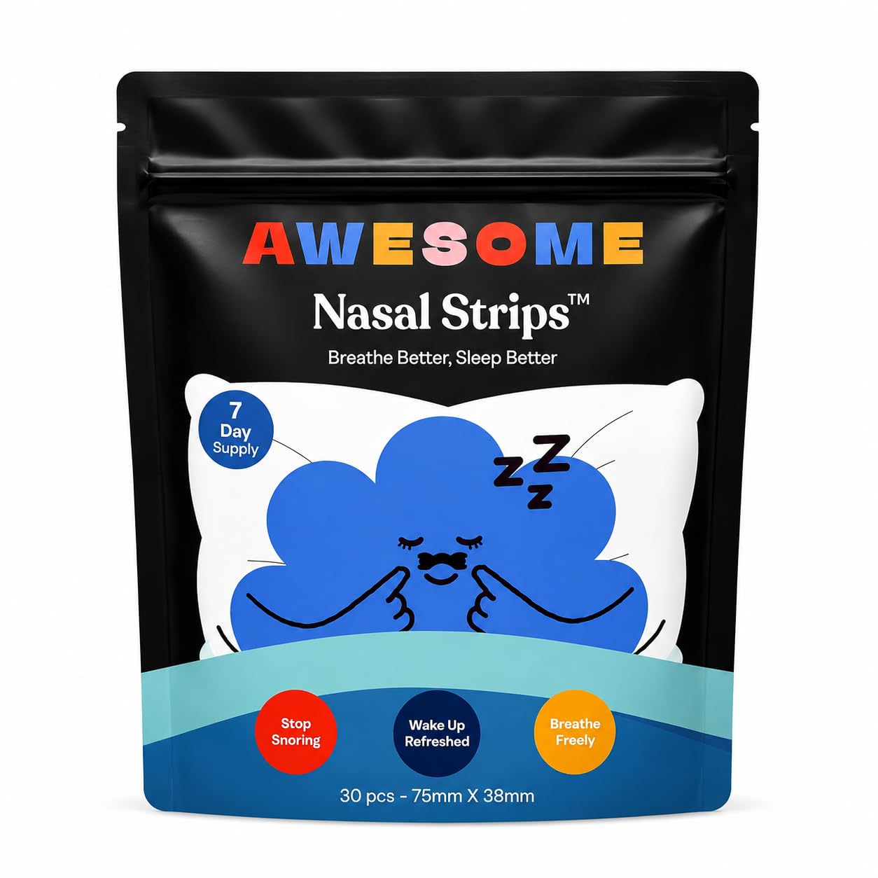AWESOME Nasal Strips for Snoring Relief & Easy Breathing, 30 Count Black — Amazon image 13