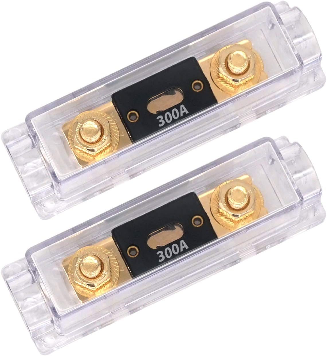 ANL Sicherungshalter Mit 300A Sicherungen – 2er Pack, Messing, Für 0/2/4 Gauge Kabel