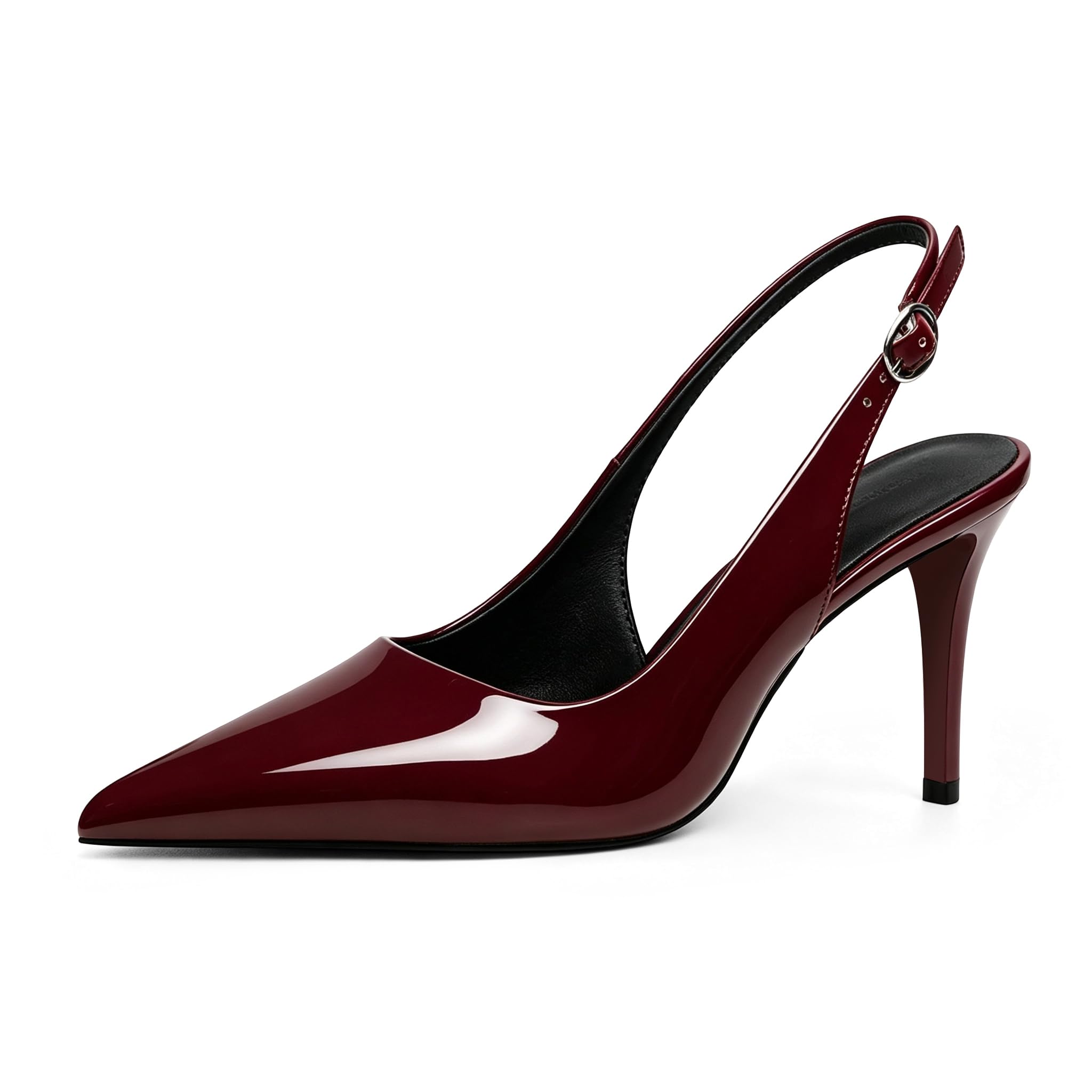 YODEKS Women's Slingback Heels Pointy Toe Buckle Strap Pump Sandals Close Toe Stiletto High Heel Pumps Wedding Bridal Party Prom Shoes