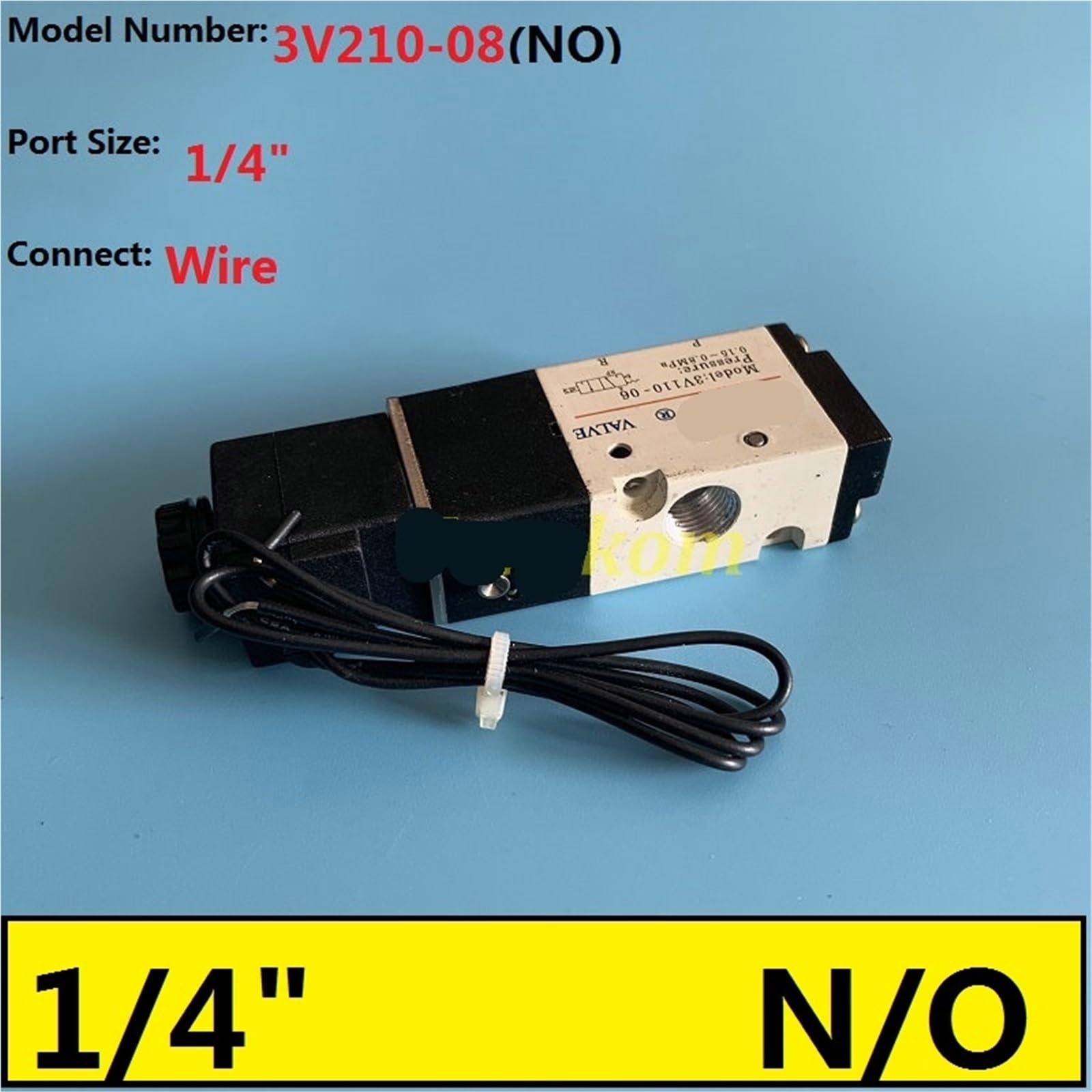 Pneumatisches 3-Wege-Luftmagnetventil 1/4 Zoll BSP 3V210-08 24 V DC 12 V 110 V AC 220 V 3V110-06 3V310-10 3V410-15 3/2(Royal Blue)