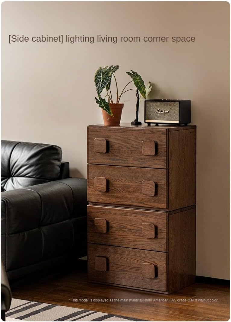 GVAwood Black Walnut, Oak Solid Wood TV Cabinet Module Combination. 91.3x14.9x19.6 inch / 232x38x50 cm/Rich Dark Walnut Color/Black Walnut Combination TV Cabinet