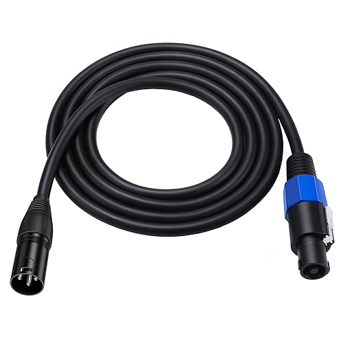 Miniatura 7 de MTUERANC Cable de altavoz Speakon a XLR, adaptador de audio XLR de 3 pines hembra a Speakon macho para cable de altavoz DJPA con bloqueo giratorio
