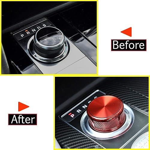 Miniatura 2 de CHEYA Pomo de palanca de cambios de aleación de zinc negro y rojo de repuesto para Land Rover Discovery Sport Discovery 4 LR4 LR5 L462 Range Rover