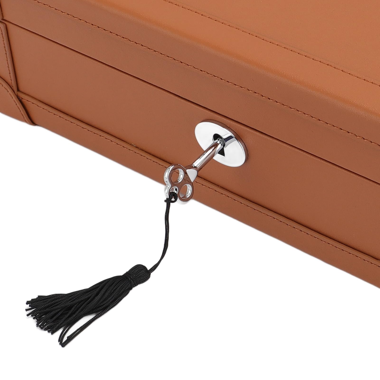 Yosoo Health Gear Pudełko na Zegarki z 5 Miejscami, Etui ze Skóry PU z Super Włókna, z Miejscem do Przechowywania Biżuterii, Poduszki Odporne na Kurz, 31 X 10,5 X 9 Cm, do Domowego Organizera (BROWN)