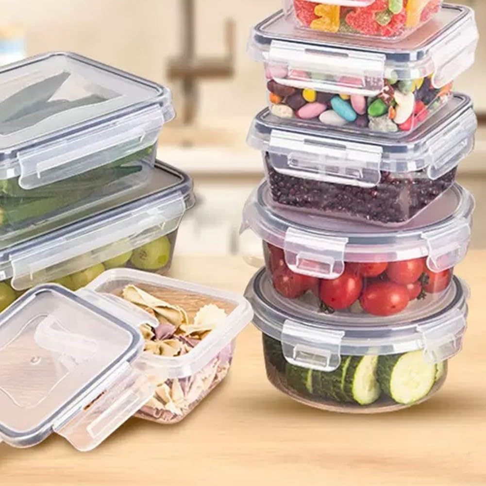 Set di 12 contenitori per alimenti, ermetici, a tenuta stagna, in plastica, per organizzare i pasti, per preparare il pranzo, da 1000 ml a 350 ml