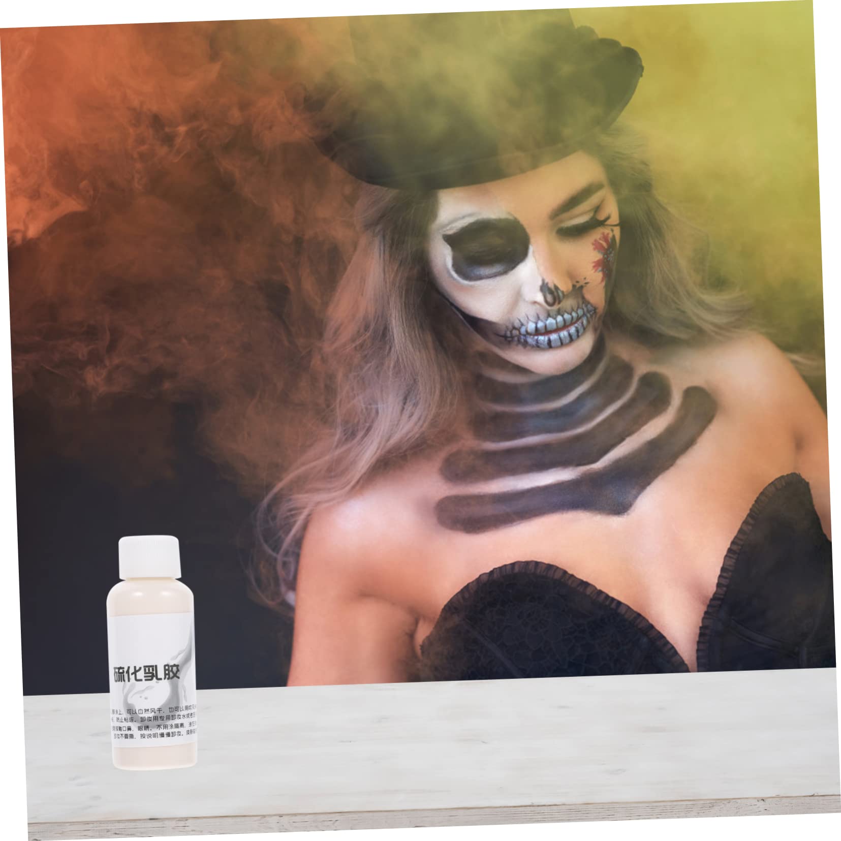 4 Stück 1 vulkanisierter Latex halloween schminke halloween make up halloween makeup gesichtsschminke halloween Make-up klar Vampir-Kostüm Falten-Make-up-Latex Make-up Flüssiglatex