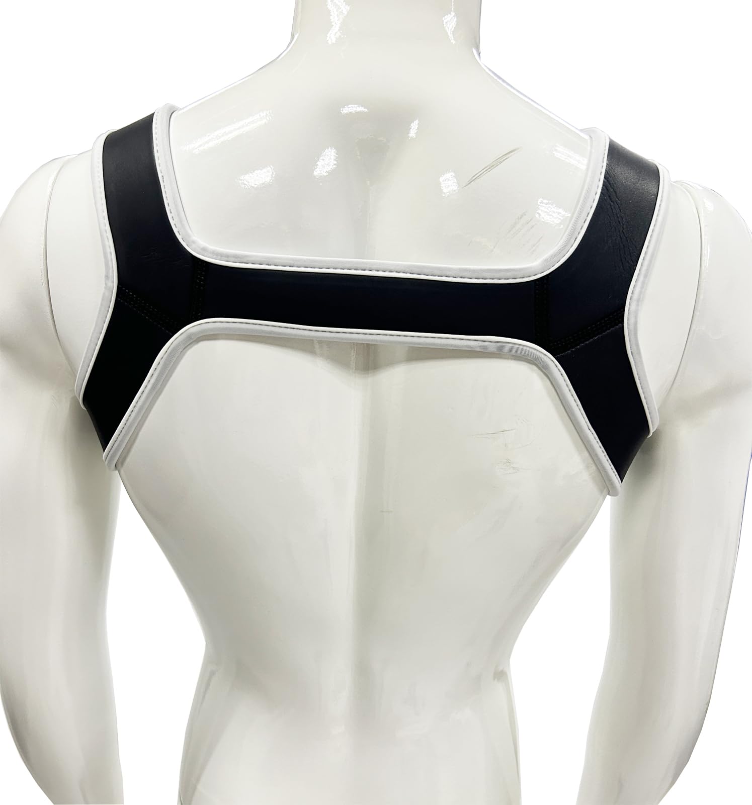 Harnais de poitrine en néoprène effet mouillé pour homme - Body gilet clubwear