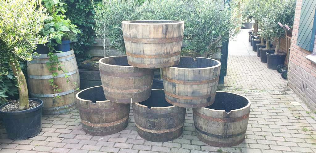 Half Wijnvat Plantenbak: Een Rustieke Toevoeging aan je Tuin () Half Wijnvat Plantenbak: Een Rustieke Toevoeging aan je Tuin