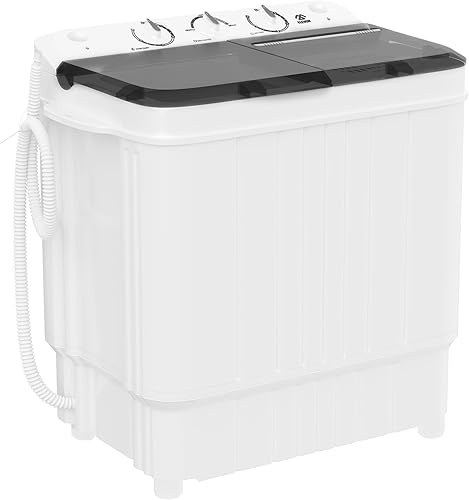 Miniatura 8 de Elevon Lavadora Portátil de Doble Tina de 9.9 Libras de Capacidad, (7.7 Libras) y Centrifugadora (2.2 Libras) Combo Mini Lavadora Compacta