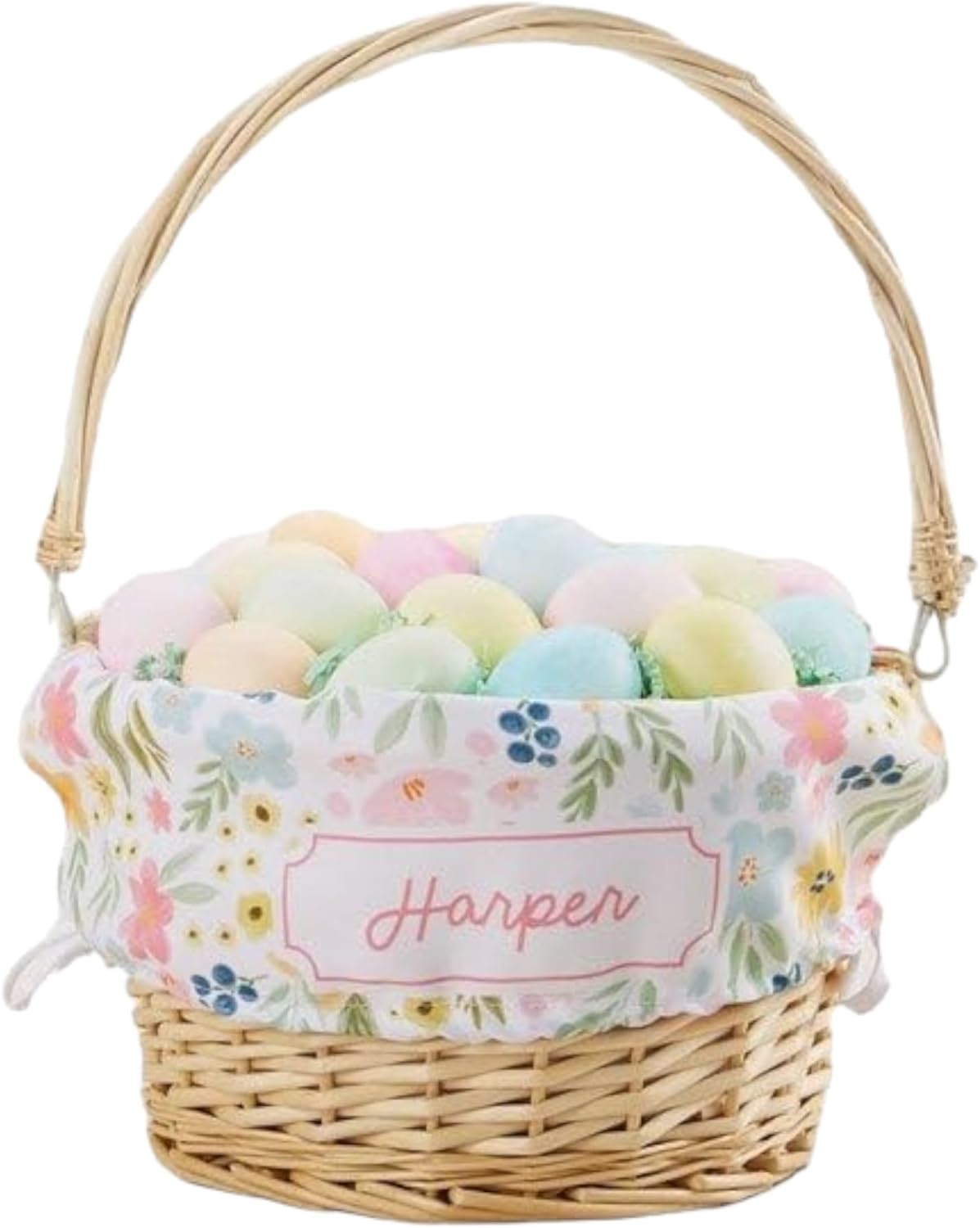 Personalization Universe Personalized Easter Flowers Easter Basket – Custom Basket for Kids – Decorative Storage & Holiday Gift