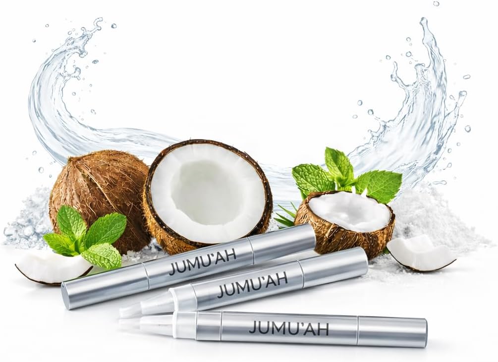 JUMU’AH Teeth Whitening Kit – Whitening Strips & Whitening Pens Bundle | Enamel-Safe At-Home Teeth Whitening System for a Brighter Smile