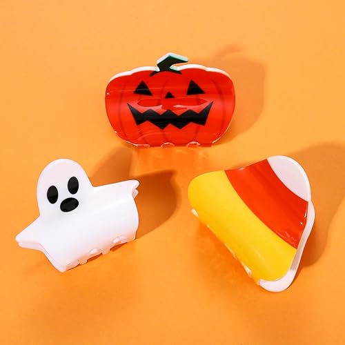 Miniatura 4 de Pinzas para el cabello de Halloween, calabaza de Halloween, fantasma, caramelo, maíz, pinzas para el cabello para mujeres y niñas, clip para cola de
