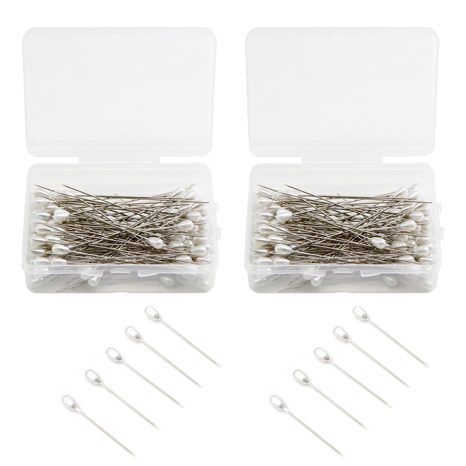 Wgewfhdf 200Pcs Boutonniere Pins For Flowers Wedding Pins 3.8Cm Teardrop Pearl Heads Pin, Scarf Corsage Quilting Dress Sewing Pin For Jewelry Making Diy Crafts Flower Decorations