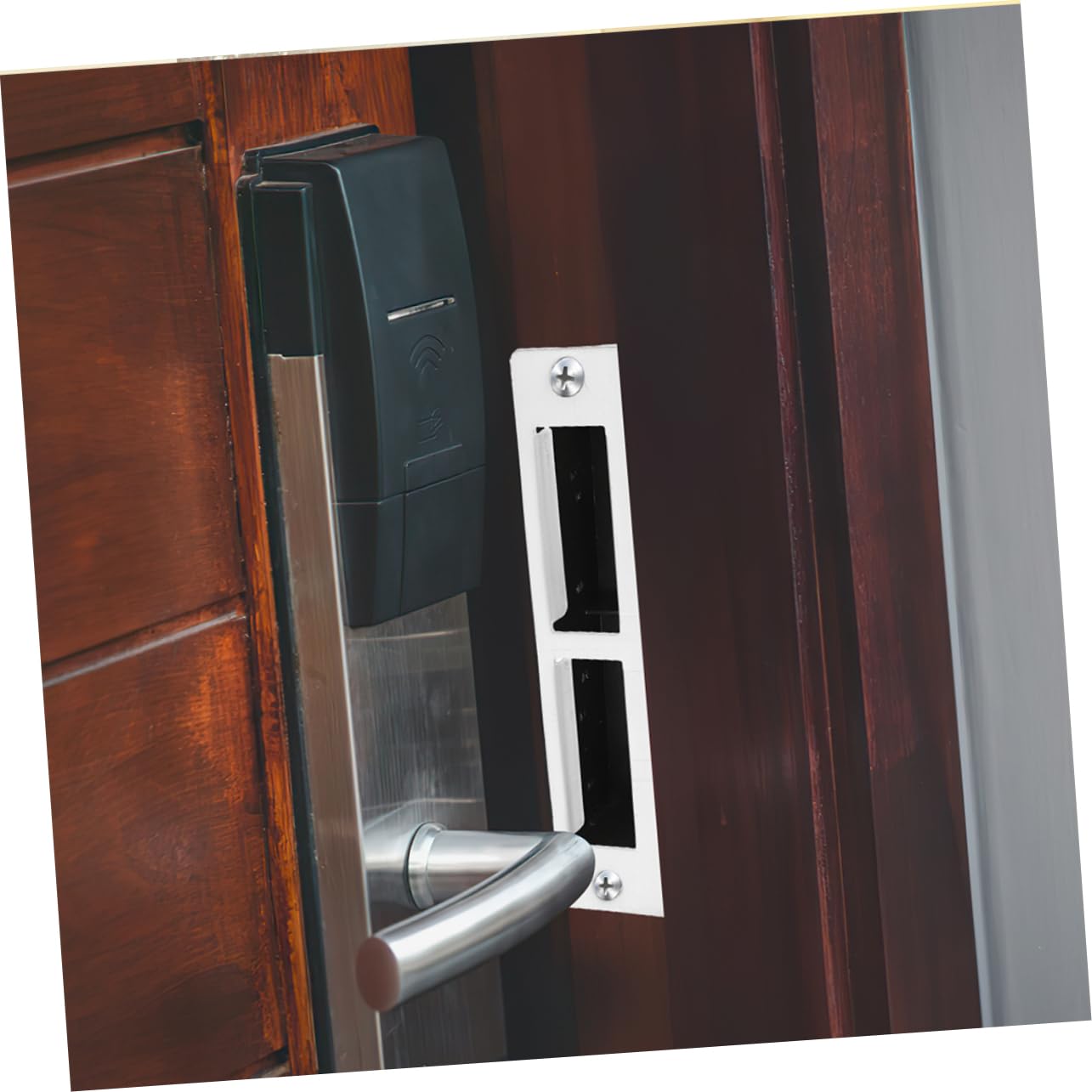 DOITOOL 5 Ensembles Accessoires De Serrure De Porte Protection Porte Protection Portiere Bouton De Porte Garage Remplissage De Gâche De Porte Renfort De Porte Abdos Silver 3 Pièces * 5
