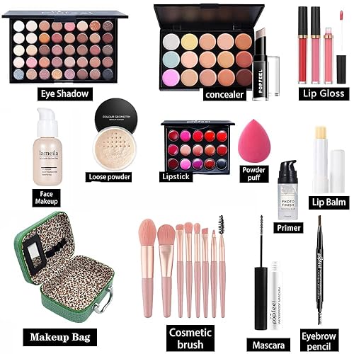 Miniatura 9 de Saibinuo Kit de maquillaje todo en uno kit completo de maquillaje para mujer kit de maquillaje multiusos paleta de sombras de ojos juego de brillo