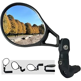 Hafny E13 Approved E-Bike Mirror, Large Surface Bar End Bike Mirror, HD Automotive Glass Bicycle Mirror, Safe Blast-Resistance Cycling Mirror