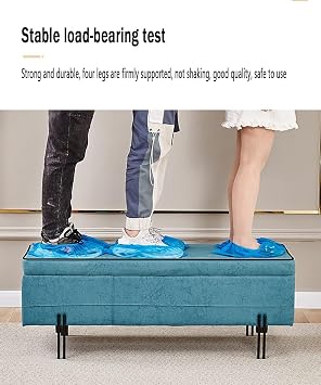 Foldable fireproof storage stool, changing stool, rectangular storage box, new technology, fabric, wrought iron frame, comfortable to sit, can support