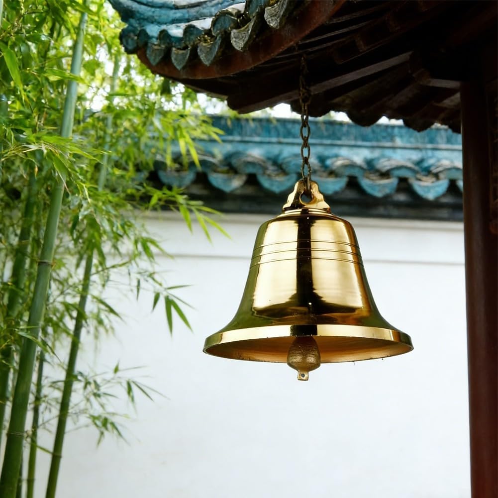 Windglocke Hängendes Ornament,Garten Windspiel,Kupferne Windspiele Mit Gravur Korrosionsbeständige Glocken Für Zuhause, Yoga & Feste – Klarer Resonanzton, Hängend Als Für Deko(7-inch copper bell)