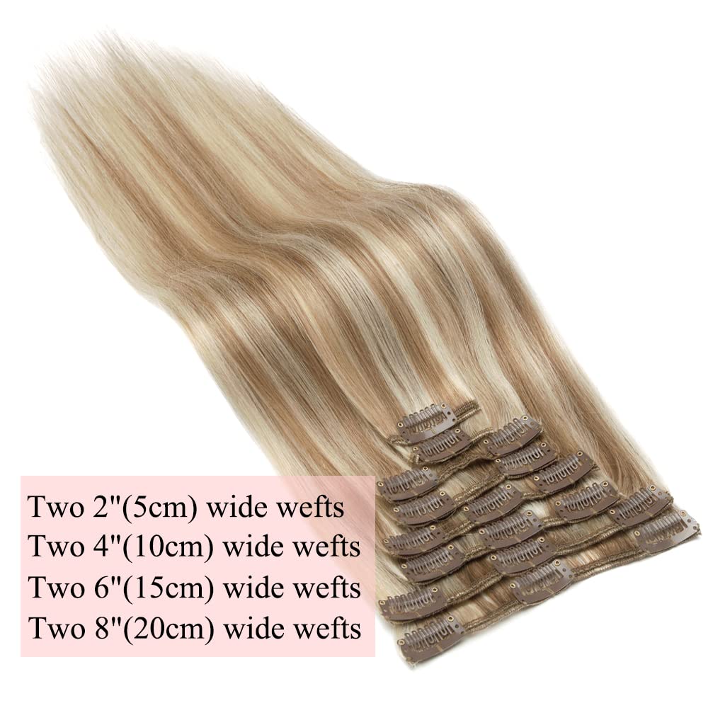 Clip In Hair Extensions Real Human Hair One Piece Basic Thickness - 100