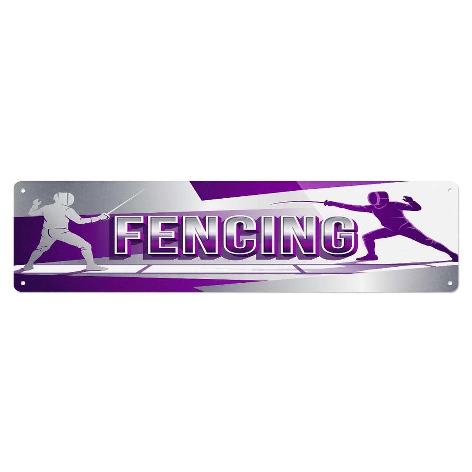 Olhnbad 4X16inch(10X40cm) Vintage Fencing Outdoor Activity Sports Metal Tin Sign