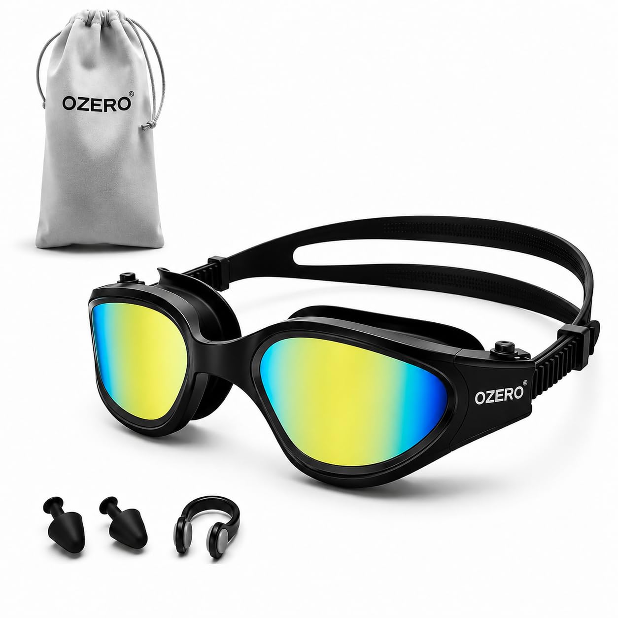 OZERO Adult Swimming Goggles UV400 Anti Fog 180°Lens for Pool & Open Water