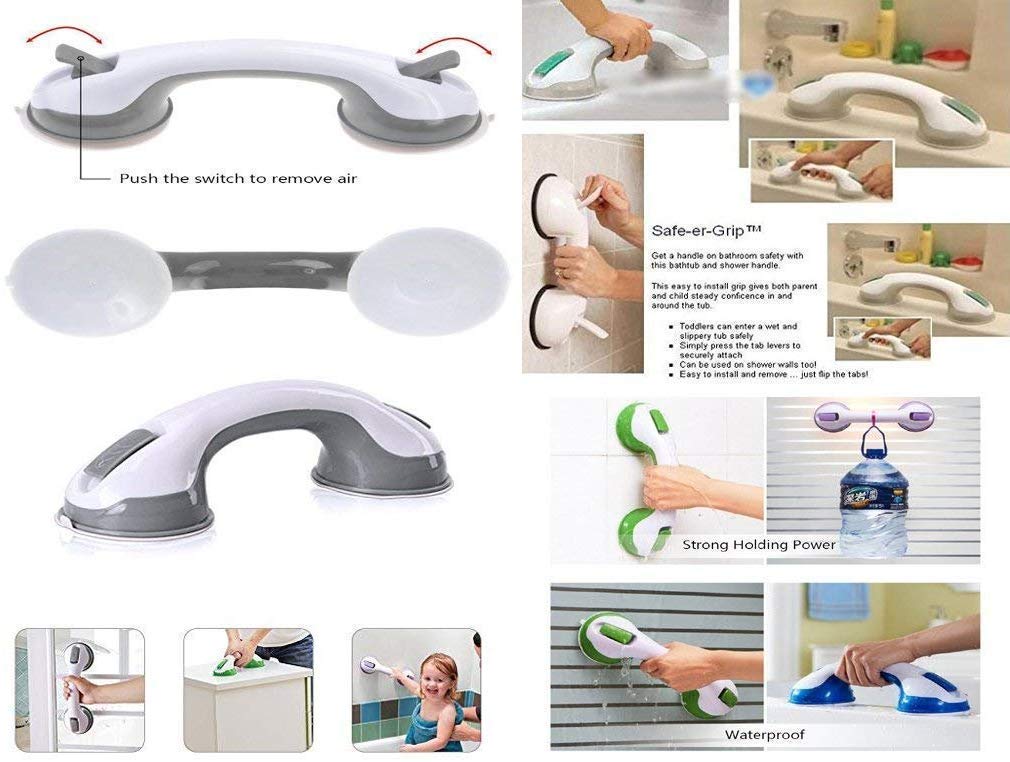 NOBILEA Bathroom Helping Handle Easy Grip Shower Support Anti-Slipping Suction Cup Bath-tub Support Helping Handle 4