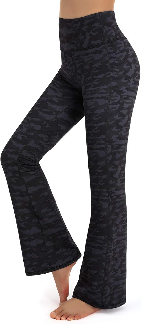 Promover Bootcut Yoga Pants for Women High Waist Print