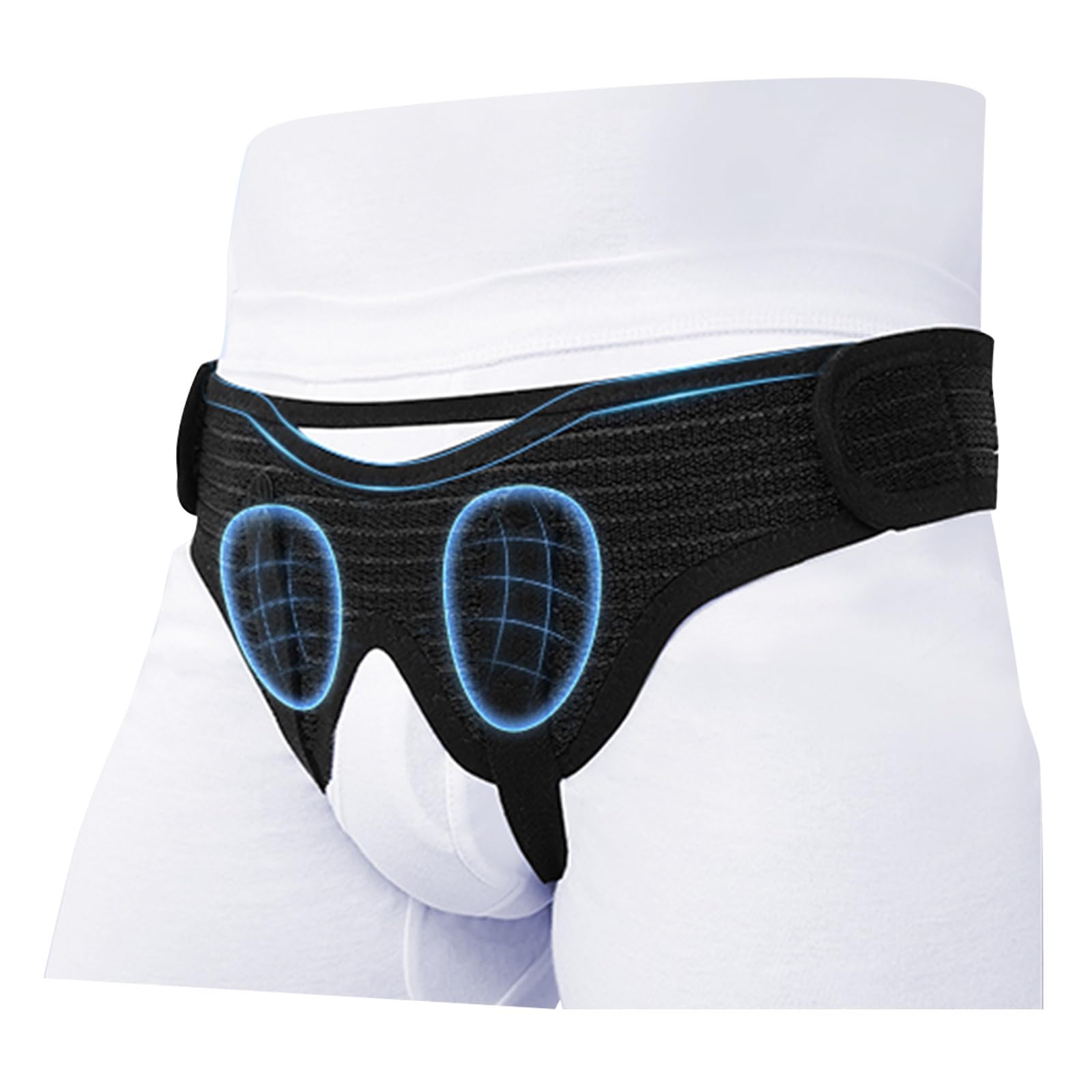Hernia Belt for Double Inguinal with 2 Removable Compression Pads, Hernia Belt for Men and Women, Adjustable Waist Strap, Comfortable Material(Black,Small)