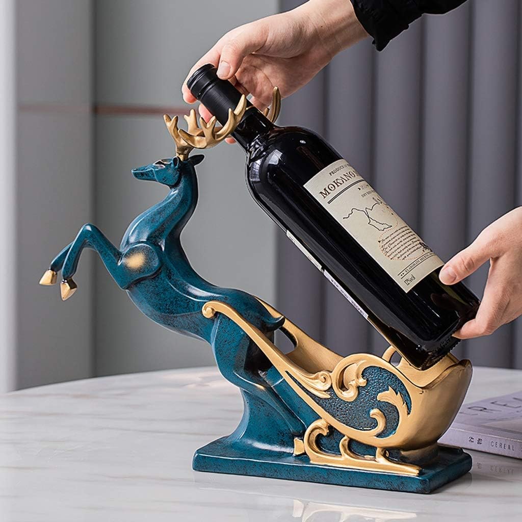 Home bar Wine Rack Wine Bottle Holder Creative Resin Deer Wine Bottle Rack Modern and Simple Tabletop Wine Rack Decoration Craft Gift for Home Kitchen Dining Room