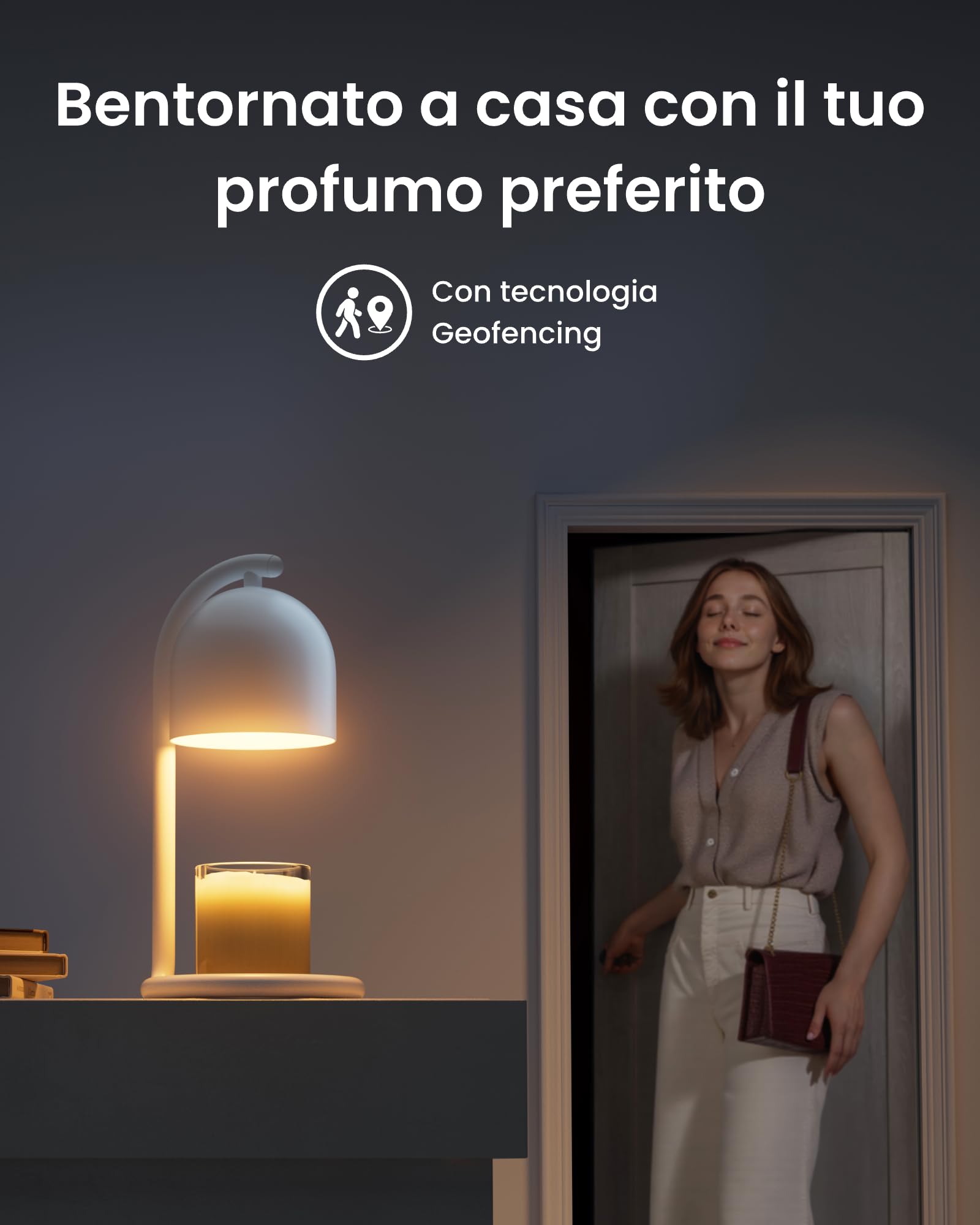 SwitchBot Lampada Scalda Candela Intelligente con Confezione Regalo, Scaldacera per Candele Compatibile Matter per Apple Home e Alexa, Timer e Dimmer Lampada Profumata per Regali di Casa Nuova, Bianco