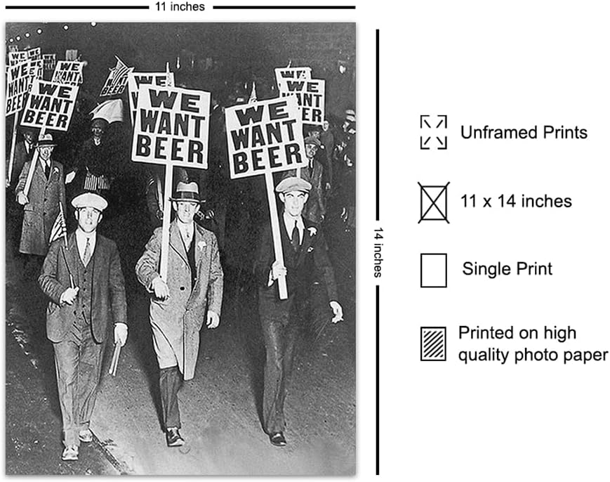 Vintage Prohibition Beer Poster LARGE 11x14 - Unique Wall Art Decor for Home, Bar, Cafe - Funny Saying Retro Art Print - Bar Room Decor - Vintage Decorations - Bar Art - Retro Decor - Funny Saying - Image 2