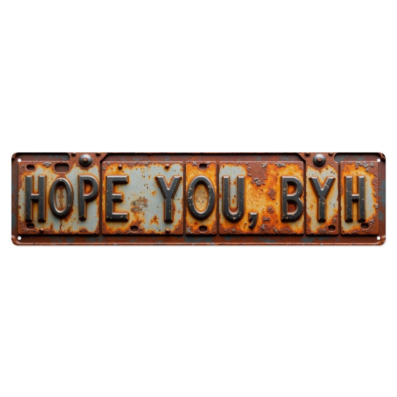 Iageret Vintage Love You Bye Rusty Plate Metal Tin Sign Retro Wall Decor, Bar Garage Cafe Kitchen Home Wall Art Poster Decoration 4X16inches