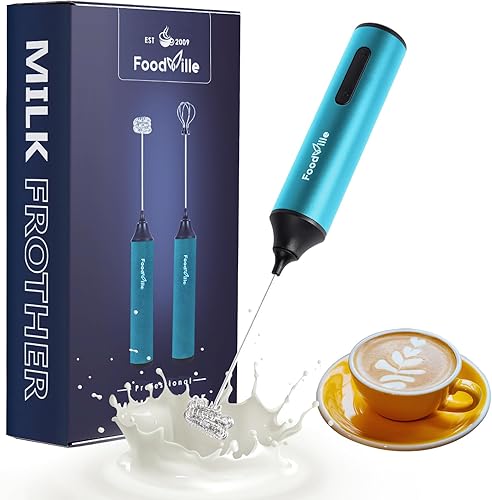 MF05 Espumador de leche recargable con carga USB, máquina de espuma de mano con batidor de globo inoxidable para capuchino, café con leche, café a