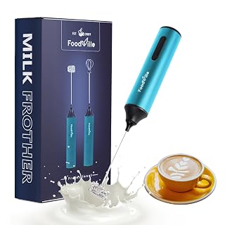 MF05 Rechargeable Milk Frother USB Charging Handheld Foam Maker with Stainless Balloon Whisk for Cappuccino, Latte, Bulletproof Coffee, Keto Diet, Protein Powder, Matcha (Azure Blue) - Amazon product rated Grade A